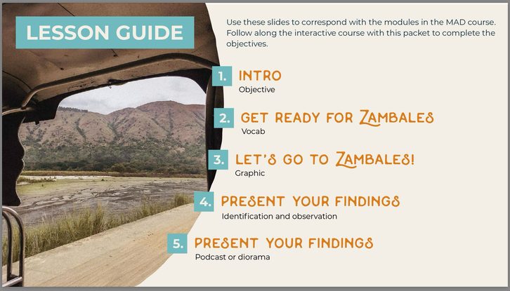 Lesson guide for the Zambales module