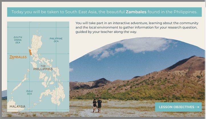 Interactive lesson exploring Zambales in the Philippines